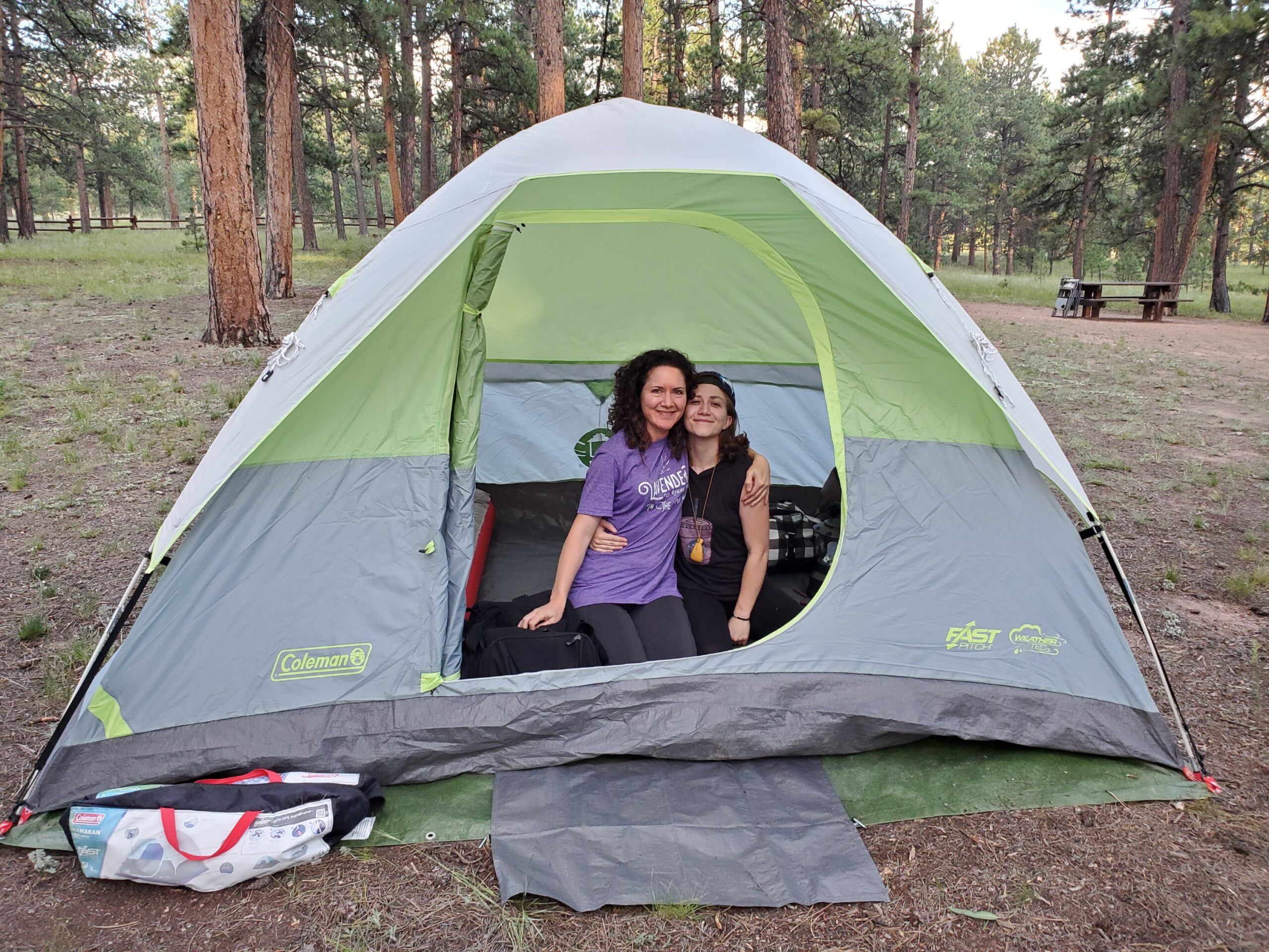 Mom and Daughter Camping