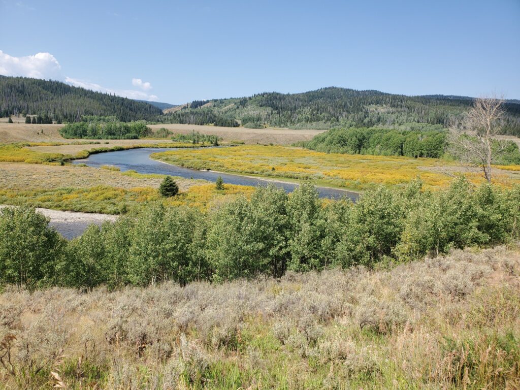 On the road to Green River Lake WY