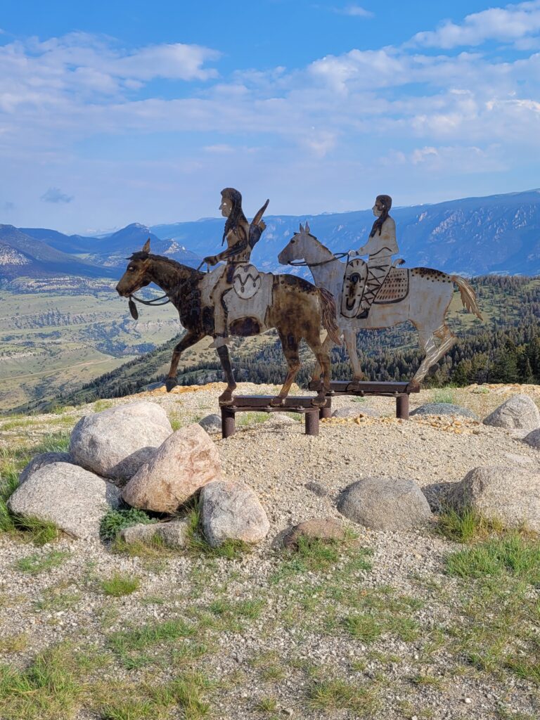 Metal sculptures at Dead Indian Pass