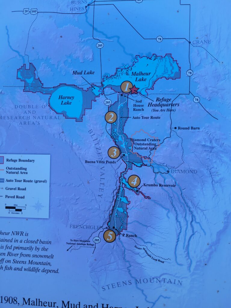 Map of Malheur NWR, Oregon